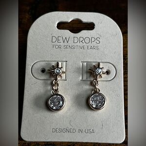 Star Brust Rhinestone Dangle Earrings